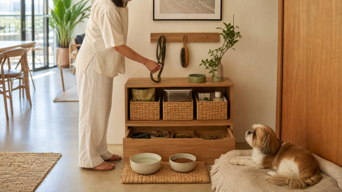 Como organizar o canto do pet sem racao remedio e acessorio espalhados