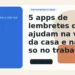 Capa do Sem Caos sobre apps de lembrete para vida da casa com celular, conta, remédio e lista.