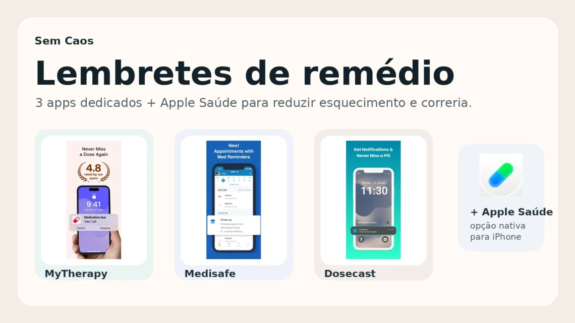 4 apps para lembrar remédio e acompanhar horários sem depender da memória