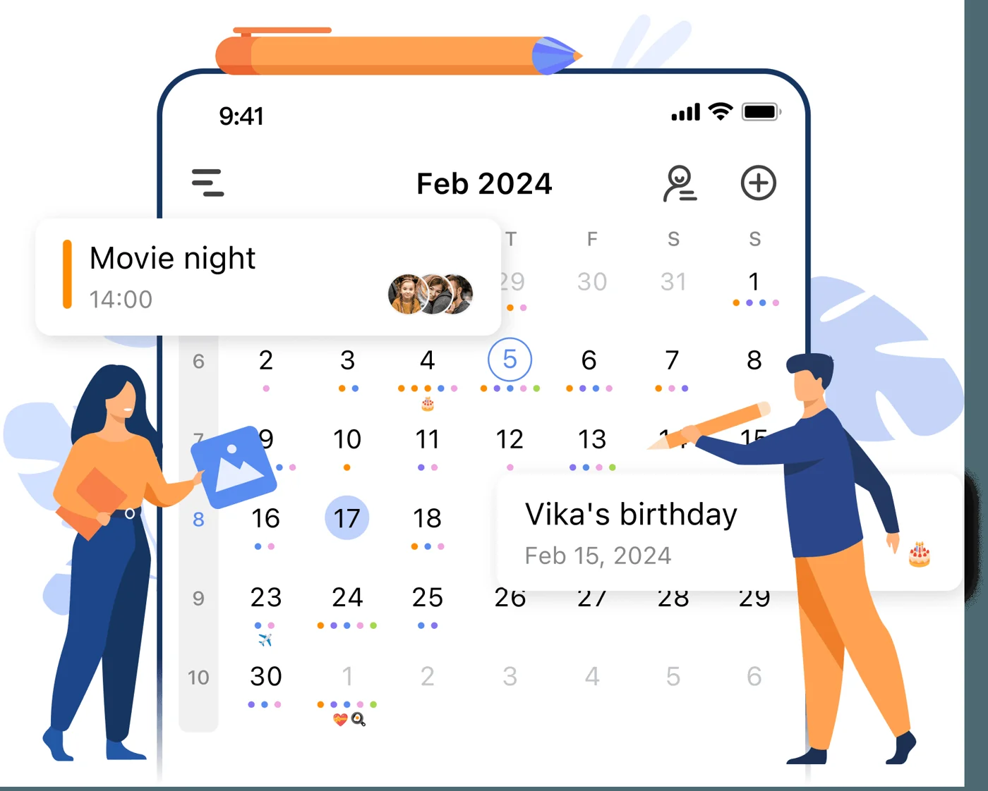 Tela do FamCal com calendário compartilhado e recursos de organização da família.