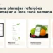 Capa do Sem Caos sobre apps para planejar refeições da semana e montar a lista de compras sem começar do zero.