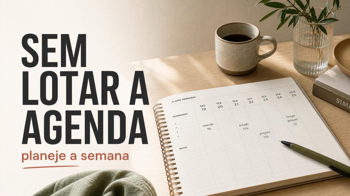 Capa do post sobre planejar a semana sem lotar a agenda