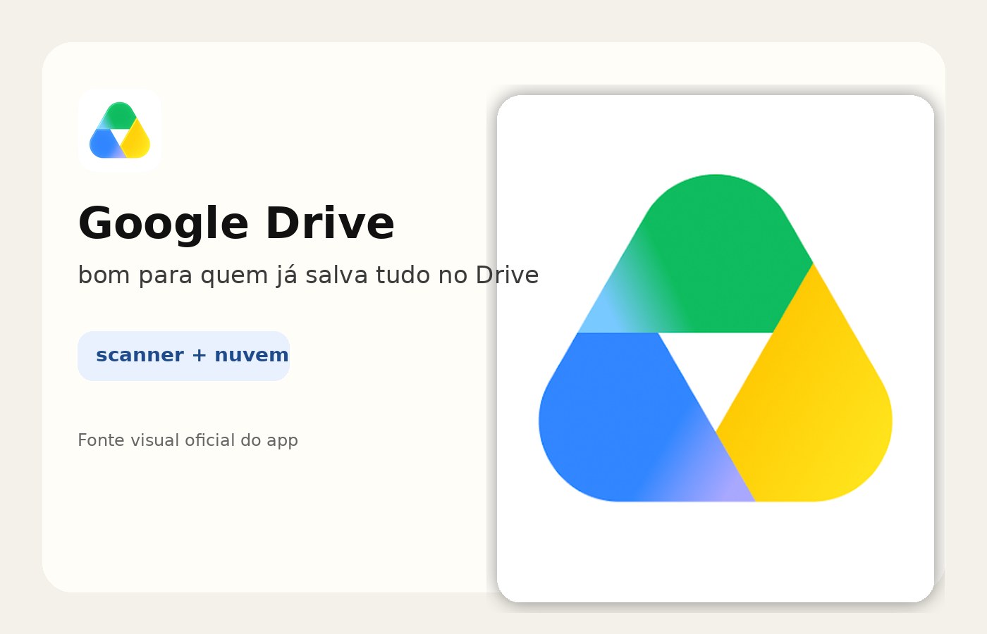 Tela do Google Drive mostrando recurso de digitalização de documentos no celular.