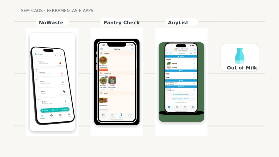 Capa editorial do post sobre apps para controlar validade e estoque da despensa.