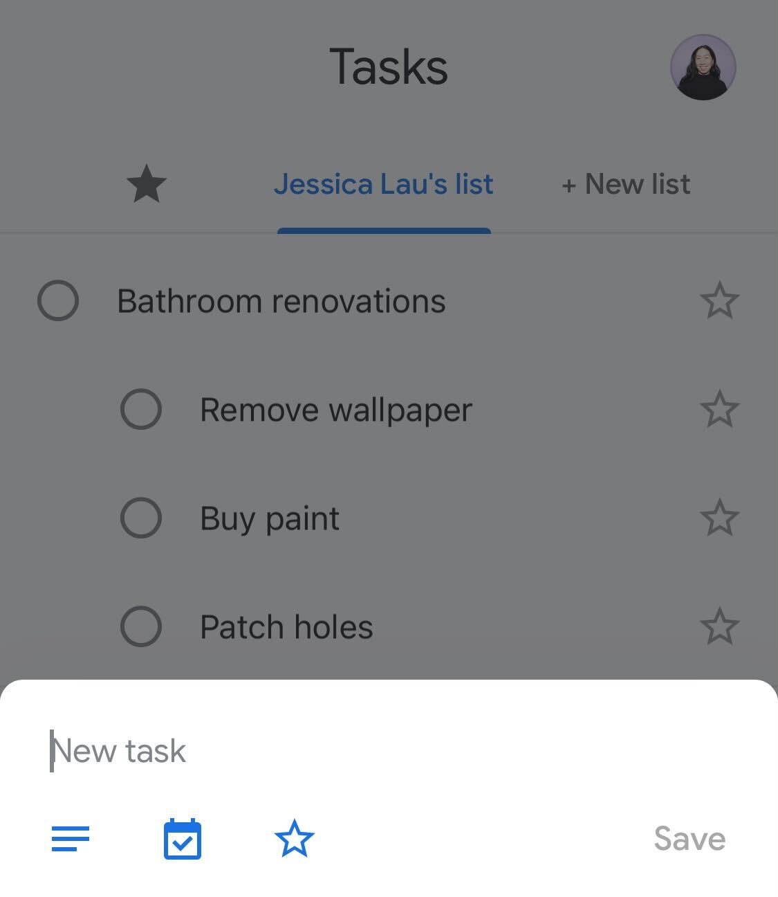 Google Agenda com opção de criar tarefa a partir do botão de adicionar.