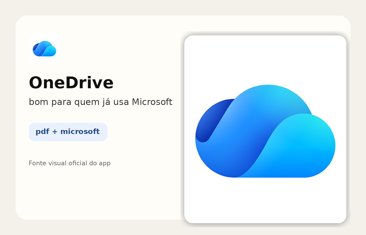 Tela do OneDrive mostrando recurso de escanear documento e salvar em PDF.