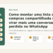 Card editorial do Sem Caos sobre lista de compras compartilhada para substituir recados perdidos no WhatsApp.