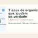 Card do Sem Caos com o título 7 apps de organização que ajudam de verdade e quais viram trambolho rápido