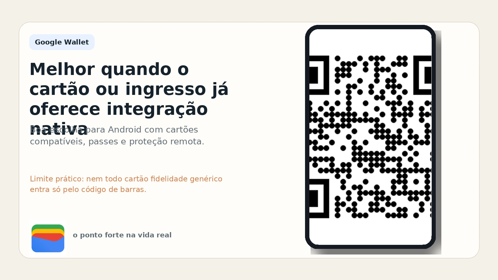 Imagem editorial do Google Wallet mostrando uso para cartões e ingressos no Android.