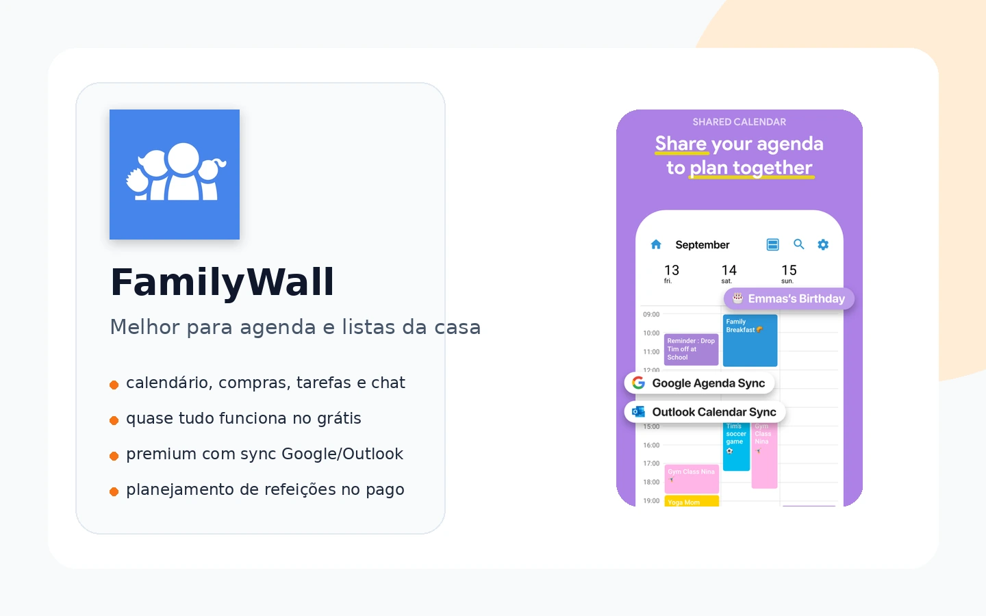FamilyWall como app para organizar agenda e rotina da casa