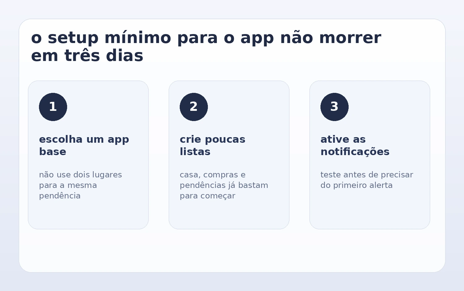 Passo a passo curto para configurar um app de pendências da casa sem exagerar na estrutura.