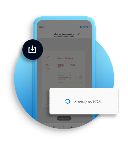 Exemplo de organização de arquivos digitalizados em um app de scanner.