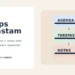 Card editorial do Sem Caos com a chamada 3 apps já bastam e os três papéis: agenda, tarefas e notas.