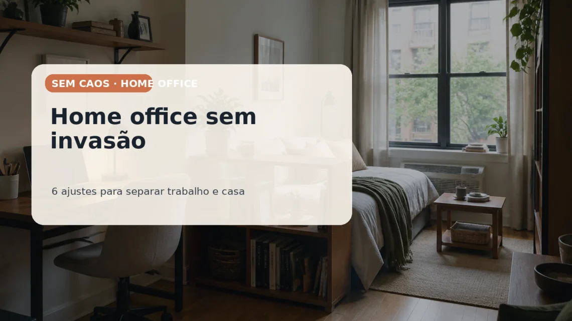 Card do Sem Caos sobre separar trabalho e casa no mesmo espaço.
