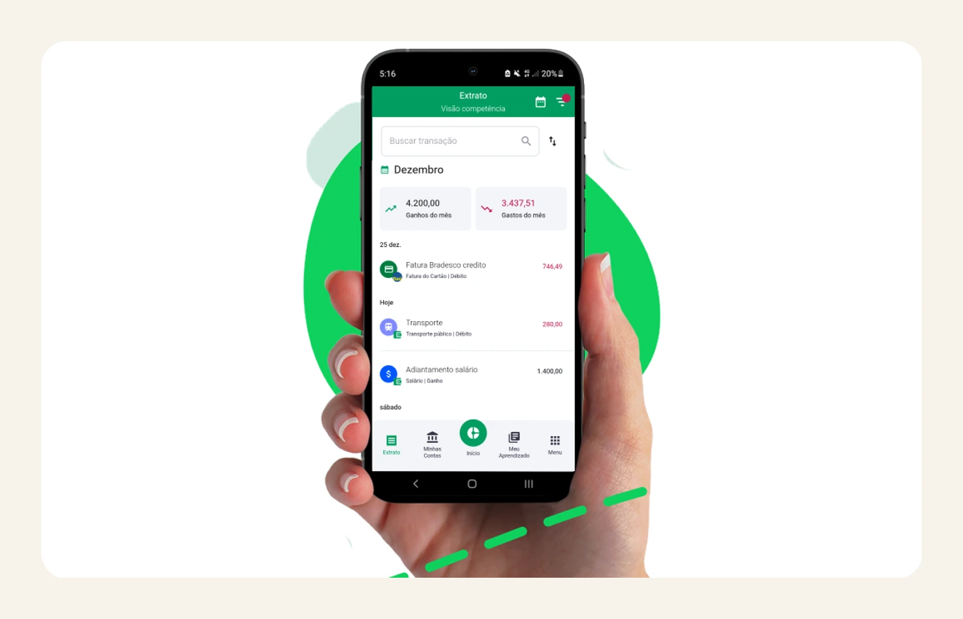 Imagem oficial do Minhas Economias com telas do aplicativo em celular.