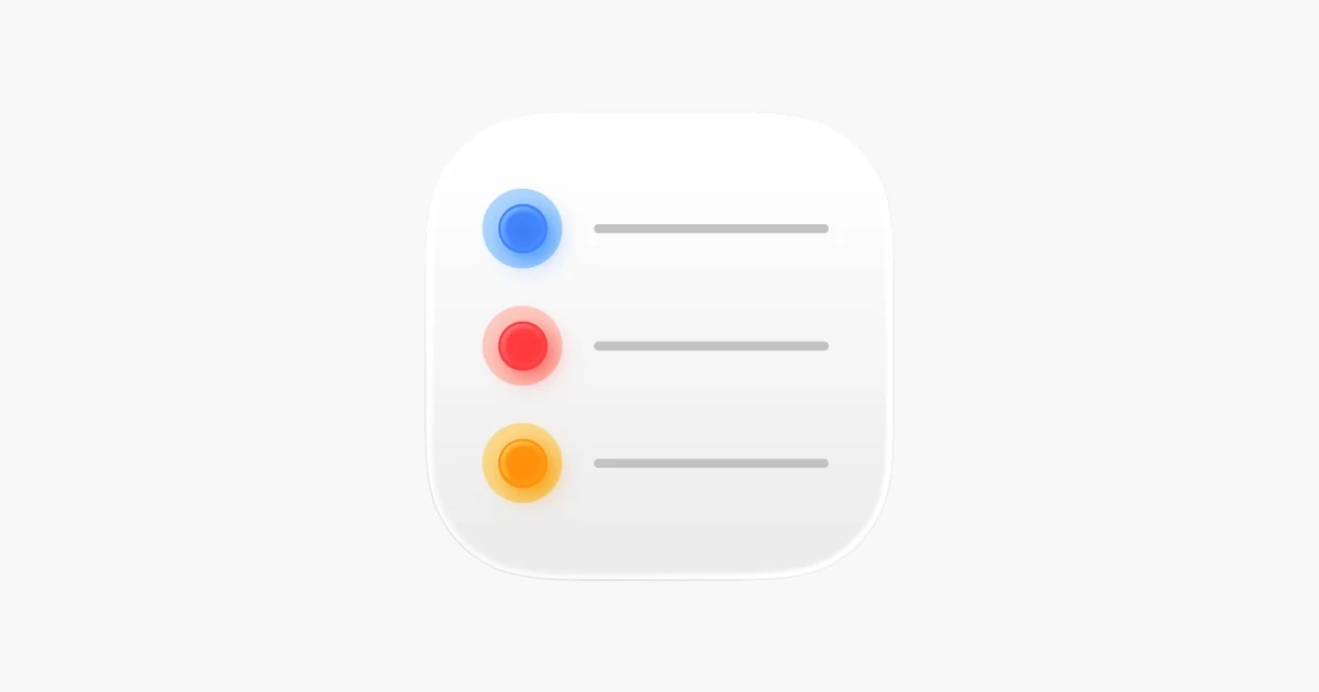 Visual oficial do app Lembretes da Apple na App Store.