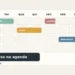 Calendário semanal simples com blocos de mercado, casa, contas e descanso