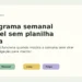 Capa sobre cronograma semanal editável simples.