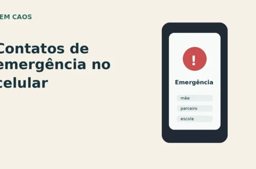 Card editorial sobre contatos de emergencia no celular para iPhone e Android.
