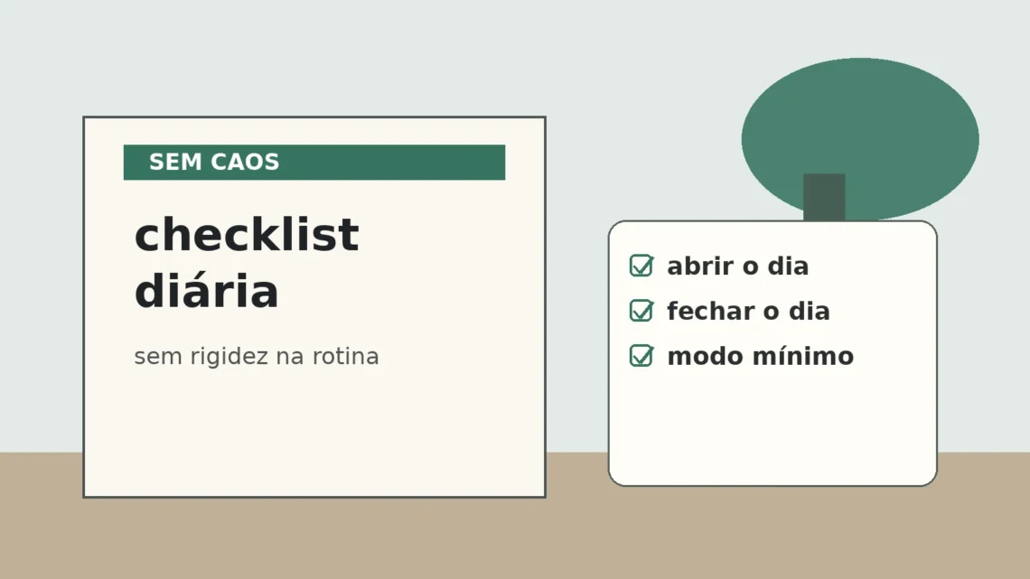 Capa do Sem Caos sobre checklist de rotina diária sem rigidez.