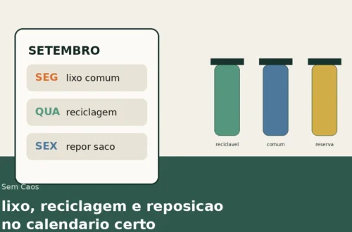 Calendario recorrente para lixo, reciclagem e reposicoes da casa.