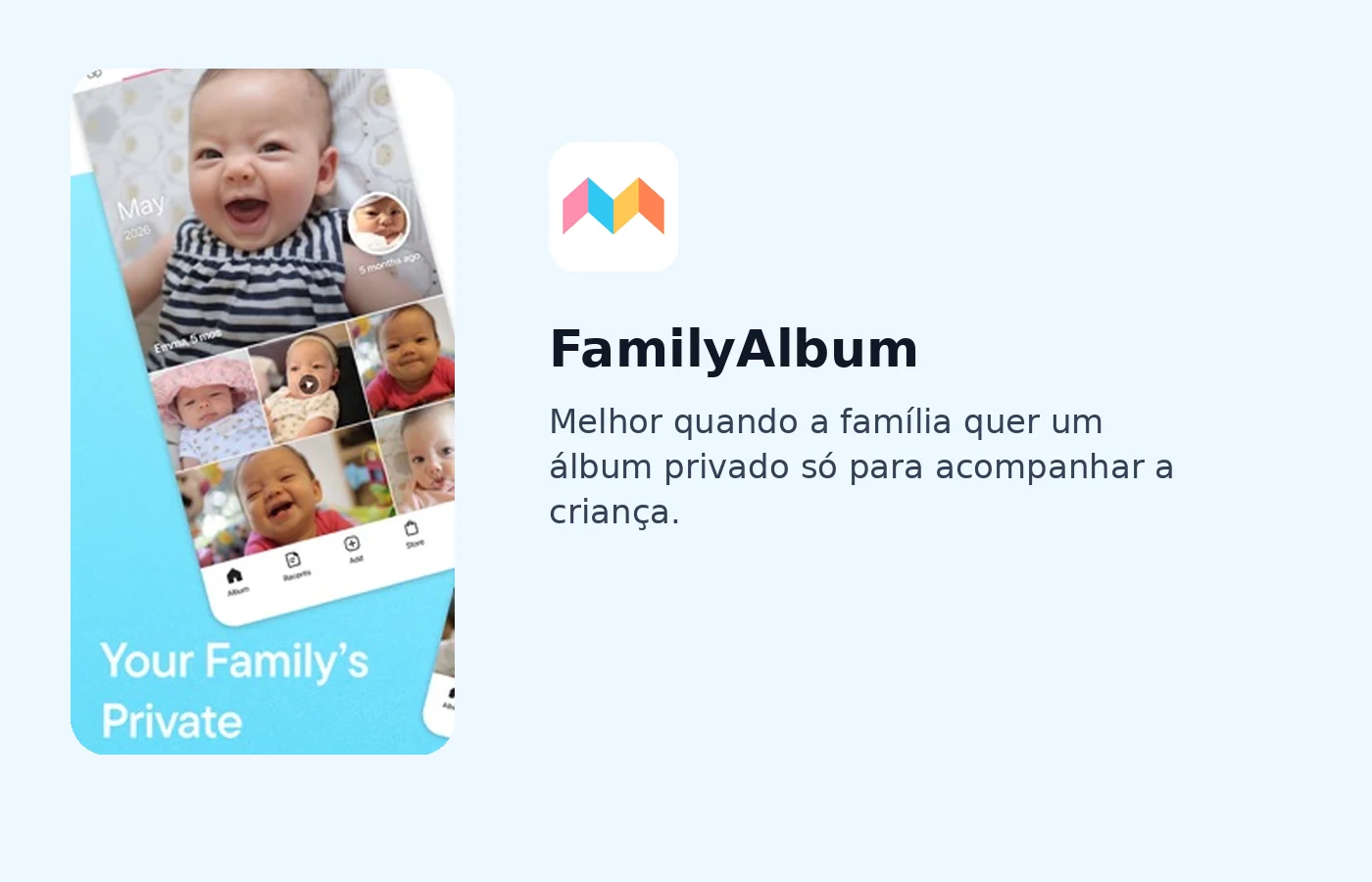 Tela real do app FamilyAlbum na App Store.