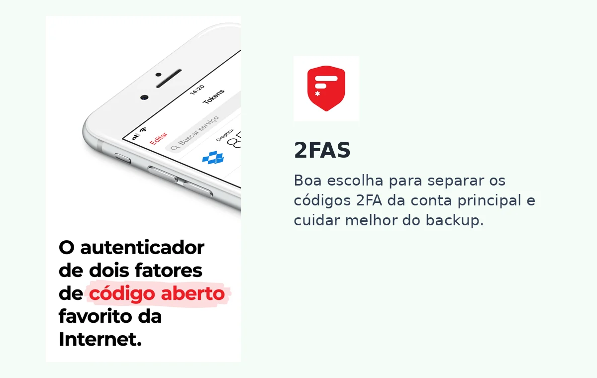 Tela real do 2FAS na App Store