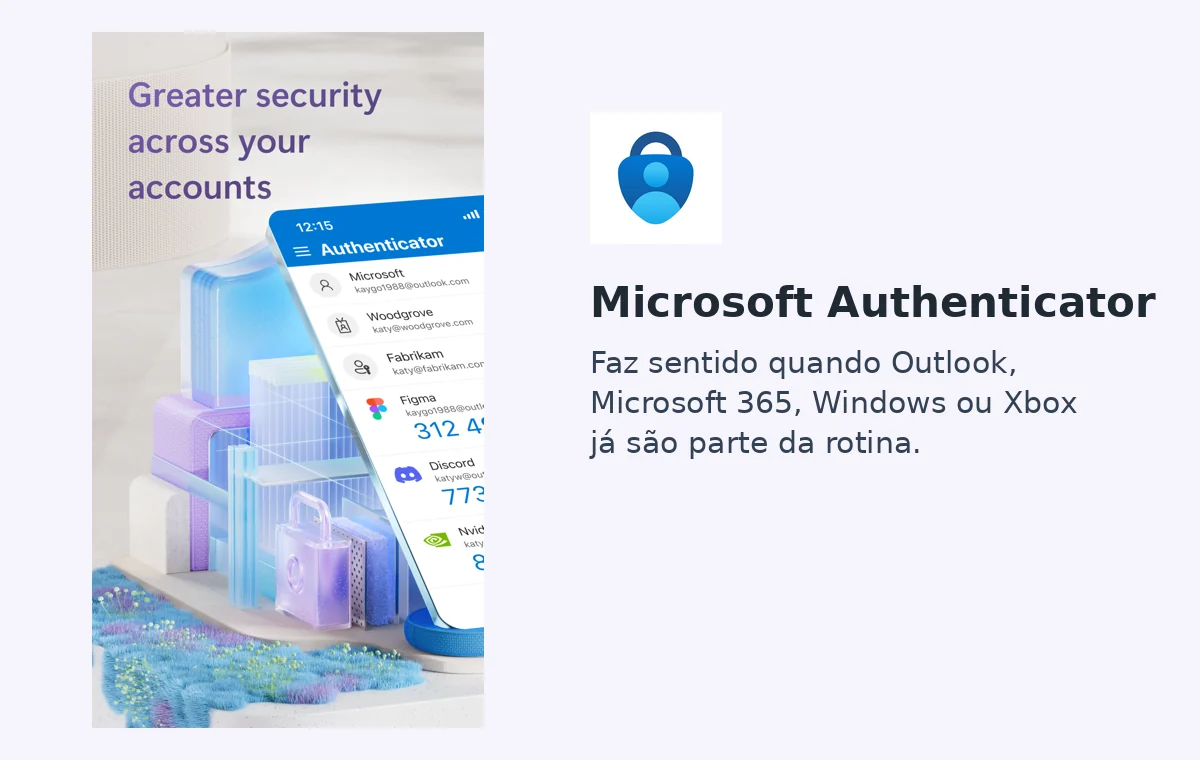 Tela real do Microsoft Authenticator na App Store