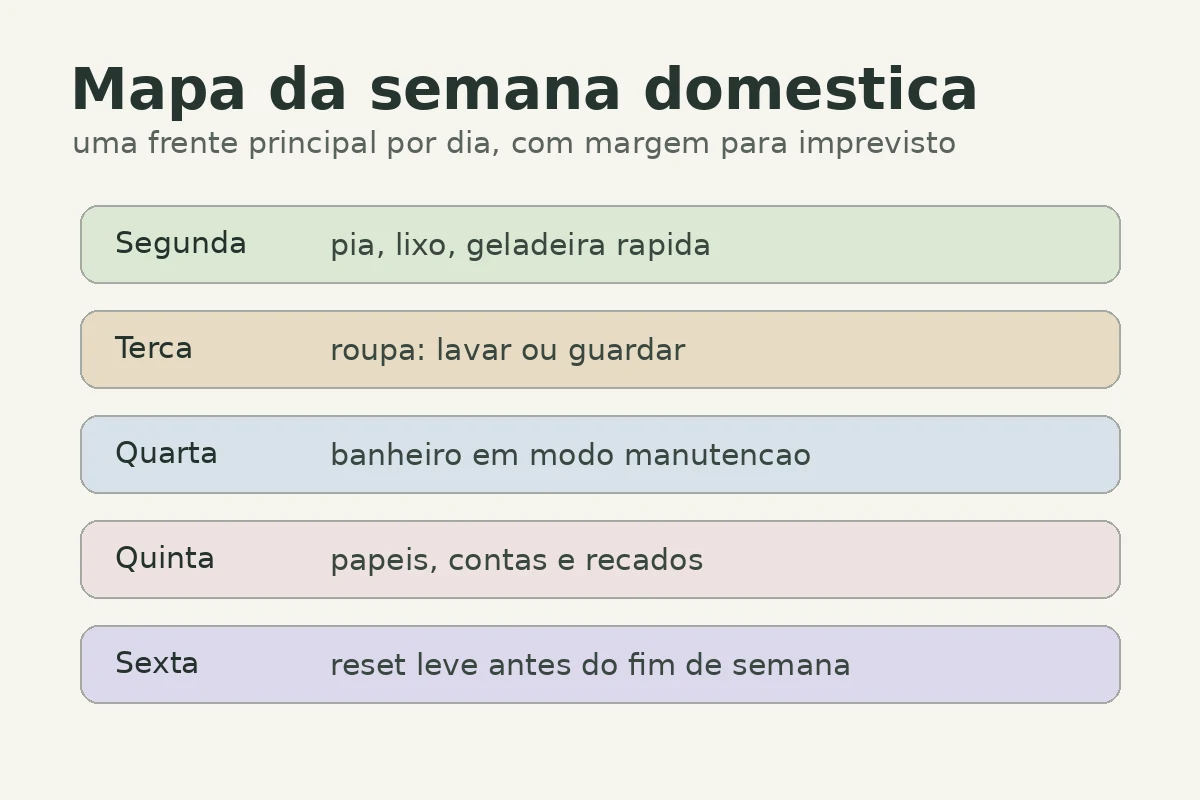 Mapa de tarefas domésticas da semana