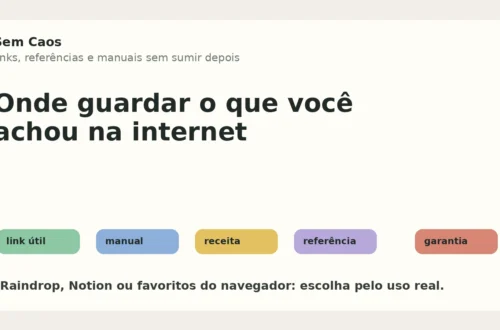 Capa sobre onde guardar links, referências e manuais sem perder depois.